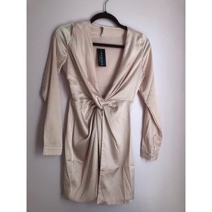 Fashion Nova Sugar Free Dress in Taupe (blush)